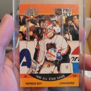 1990-91 Pro Set Patrick Roy All Star Game Signed Hockey Card # 359 AUTOGRAPHED